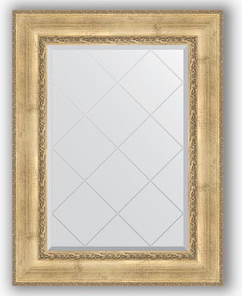 Зеркало Evoform Exclusive-G 720x950 с гравировкой, в багетной раме 120мм, состаренное серебро с орнаментом BY 4127