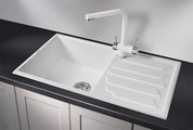 Кухонная мойка Granula 8601, 860x500, накладная, с крылом, кварц, Арктик 8601, АРКТИК