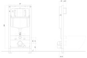 Инсталляция для подвесного унитаза Aquatek Pneumo N49, пневматическое управление, без клавиши смыва INSP-0000002