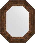 Зеркало Evoform Polygon 670x820 в багетной раме 120мм, состаренное дерево с орнаментом BY 7270