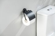Держатель туалетной бумаги Aquatek Оберон с крышкой, чёрный матовый AQ4209MB