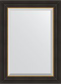Зеркало Evoform Definite 540x740 в багетной раме 71мм, чёрное дерево с золотом BY 3923