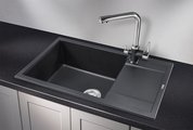 Кухонная мойка Granula 7805, 780x500, накладная, с крылом, кварц, Чёрный 7805, ЧЁРНЫЙ
