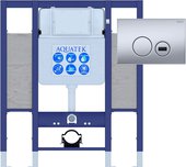 Инсталляция для подвесного унитаза Aquatek Standart Sensor, для лиц с ограниченными возможностями, с сенсорным управлением + панель смыва INSE-0000002.36