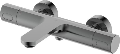 Термостатический смеситель для ванны Aquatek Альфа, оружейная сталь AQ1943BGM