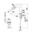 Смеситель для биде Nobili Sole, push-open, шлифованный хром SO130119/2IX