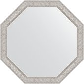 Зеркало Evoform Octagon 530x530 в багетной раме 46мм, волна алюминий BY 3959