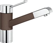 Смеситель кухонный однорычажный с выдвижным изливом, хром / кофе Blanco ZENOS-S 517827