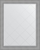 Зеркало Evoform Exclusive-G 970x1220 с фацетом и гравировкой в багетной раме 88мм, серебряная кольчуга BY 4549
