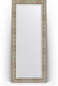 Зеркало Evoform Exclusive Floor 850x2050 пристенное напольное, с фацетом, в багетной раме 106мм, барокко серебро BY 6134