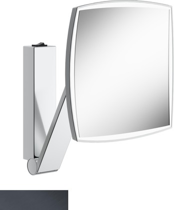 Зеркало косметическое Keuco iLook_move, с подсветкой, квадратное, c выключателем, чёрный хром шлифованный 17613 139004