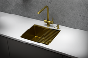 Кухонная мойка Granula Kitchen Space KS-5045U, 500x445, универсальный монтаж, нержавеющая сталь, Золото сатин 5045U, ЗОЛОТО САТИН