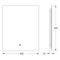 Зеркало с фацетом Defesto Glow 40x50, LED подсветка, ИК-выключатель, тёплый белый свет DF 2511R