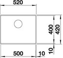 BLANCO ATTIKA 60-T Схема с размерами вид сверху