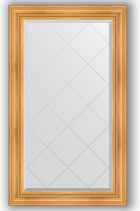 Зеркало Evoform Exclusive-G 790x1340 с гравировкой, в багетной раме 99мм, травлёное золото BY 4245