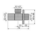 Угловой вентиль Alcadrain Alcadrain G1/2x1/2", квадратный, хром ARV004