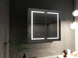 Шкаф зеркало для ванной Aquatek круговая подсветка, 800x700x133 AQ7804-MLC