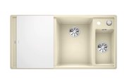 Кухонная мойка Blanco Axia III 6S, клапан-автомат, доска из белого стекла, чаша справа, жасмин 523478