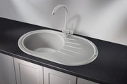 Кухонная мойка Granula Standart 7601, 760x500, овальная, кварц, Базальт 7601, БАЗАЛЬТ