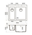 Кухонная мойка Omoikiri Bosen 59-2A-GR Artceramic, две чаши, leningrad grey 4993822