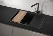 Кухонная мойка Granula Estetica ES-7003, 700x500, с крылом, кварц, Турмалин 7003, ТУРМАЛИН