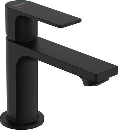 Смеситель для раковины Hansgrohe Rebris E 80 CoolStart, сливной гарнитур, матовый чёрный 72553670