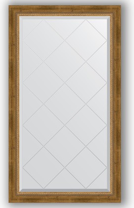 Зеркало Evoform Exclusive-G 730x1280 с фацетом и гравировкой, в багетной раме 70мм, состаренная бронза с плетением BY 4219