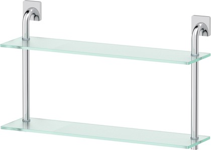Полка для ванной Ellux Avantgarde 2-х уровневая 60см, хром, стекло AVA 037
