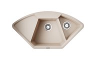 Кухонная мойка Omoikiri Yonaka 98-C-SA, угловая с крылом, чаши справа, бежевый 4993717