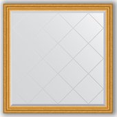 Зеркало Evoform Exclusive-G 1020x1020 с гравировкой, в багетной раме 67мм, состаренное золото BY 4431