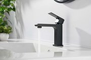 Смеситель для раковины Aquatek Лира 103, без донного клапана, чёрный матовый AQ1410MB