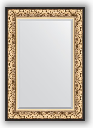 Зеркало Evoform Exclusive 700x1000 с фацетом, в багетной раме 106мм, барокко золото BY 1281