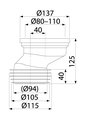 Патрубок для унитаза Alcadrain эксцентрический 40мм A991-40