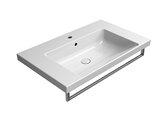 Раковина GSI Norm 800, подвесная, встраиваемая, перелив, отверстие под смеситель, белый глянцевый 8634111