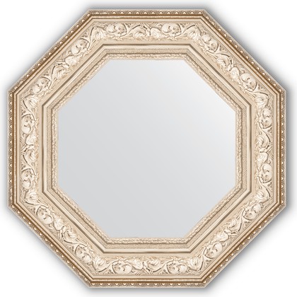Зеркало Evoform Octagon 606x606 в багетной раме 109мм, виньетка серебро BY 3853