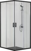 Душевой уголок Aquatek 900x900 квадратный, двери раздвижные, прозрачное стекло, профиль чёрный AQ ARI KV 09020BL