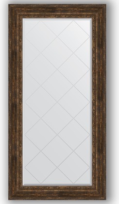 Зеркало Evoform Exclusive-G 820x1640 с гравировкой, в багетной раме 120мм, состаренное дерево с орнаментом BY 4301