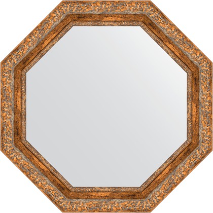 Зеркало Evoform Octagon 700x700 в багетной раме 85мм, виньетка античная бронза BY 7337