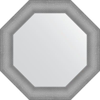 Зеркало Evoform Octagon 670x670 в багетной раме 88мм, серебряная кольчуга BY 3878