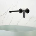 Смеситель для раковины настенный Aquatek Альфа внешняя и скрытая часть, чёрный матовый AQ1913MB