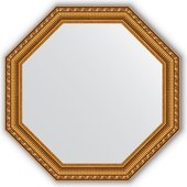 Зеркало Evoform Octagon 604x604 в багетной раме 61мм, золотой акведук BY 3716