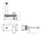 Смеситель для раковины AQUAme Savona, настенный, на 2 отв., комплект, gun metal AQM6815GM
