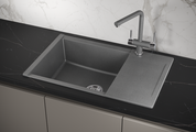 Кухонная мойка Granula Estetica ES-7807, 780x500, с крылом, кварц, Графит 7807, ГРАФИТ