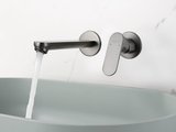 Смеситель для раковины настенный Aquatek Альфа внешняя и скрытая часть, оружейная сталь AQ1913BGM