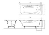 Ванна чугунная Aquatek Гамма 1800х800, в комплекте с ножками и ручками AQ8080FH-00