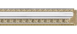 Зеркало Evoform Definite 750x1350 в багетной раме 60мм, золотые бусы на серебре BY 1102