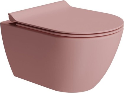 Унитаз подвесной GSI Pura 500, Swirlflush, с креплением FISR5, Blush opaco розовый матовый 8816FR524