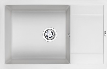 Кухонная мойка Granula 7805, 780x500, накладная, с крылом, кварц, Арктик 7805, АРКТИК