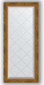 Зеркало Evoform Exclusive-G 530x1230 с фацетом и гравировкой, в багетной раме 70мм, состаренная бронза с плетением BY 4047