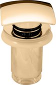 Донный клапан для умывальника RAV Slezak Click-Claсk, квадратная крышка, золото MD0481Z